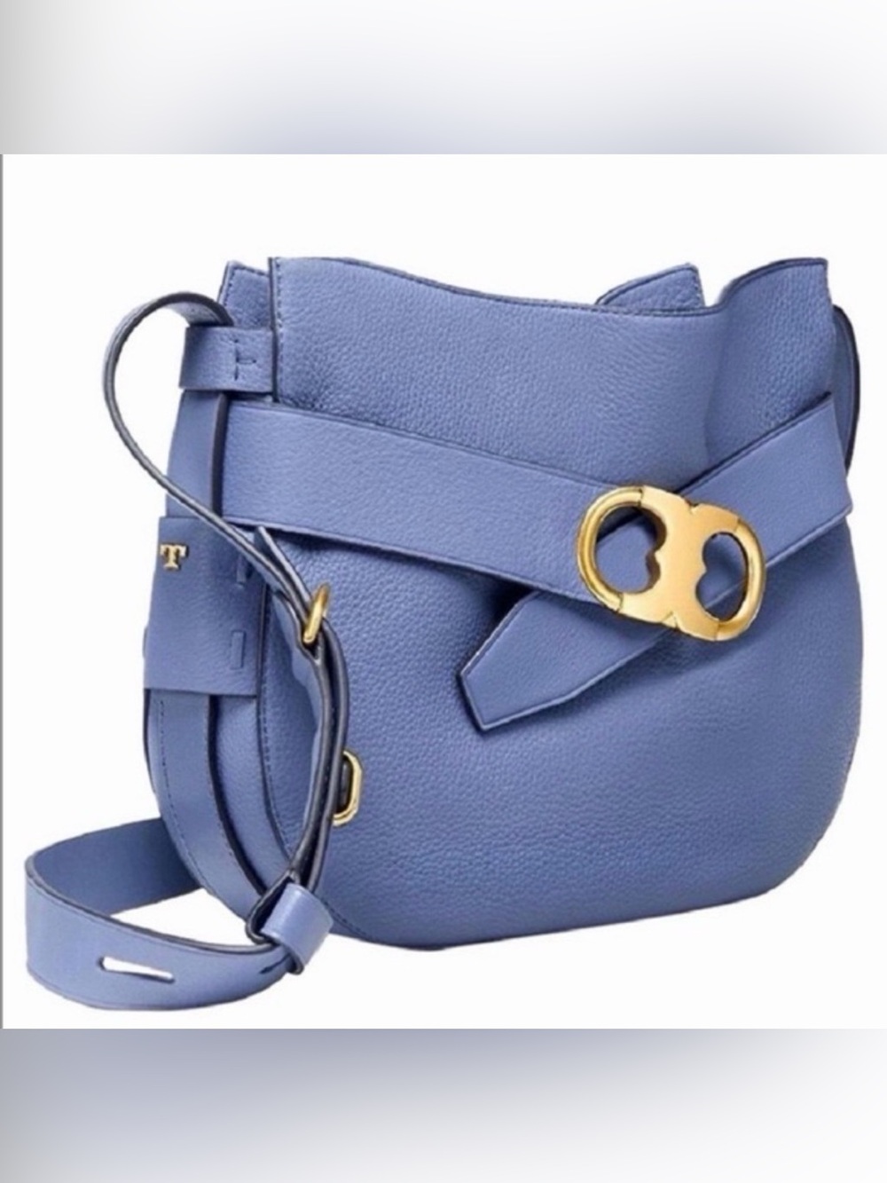 Tory Burch Blue Crossbody Bag with Gold Accent-Laptop size!